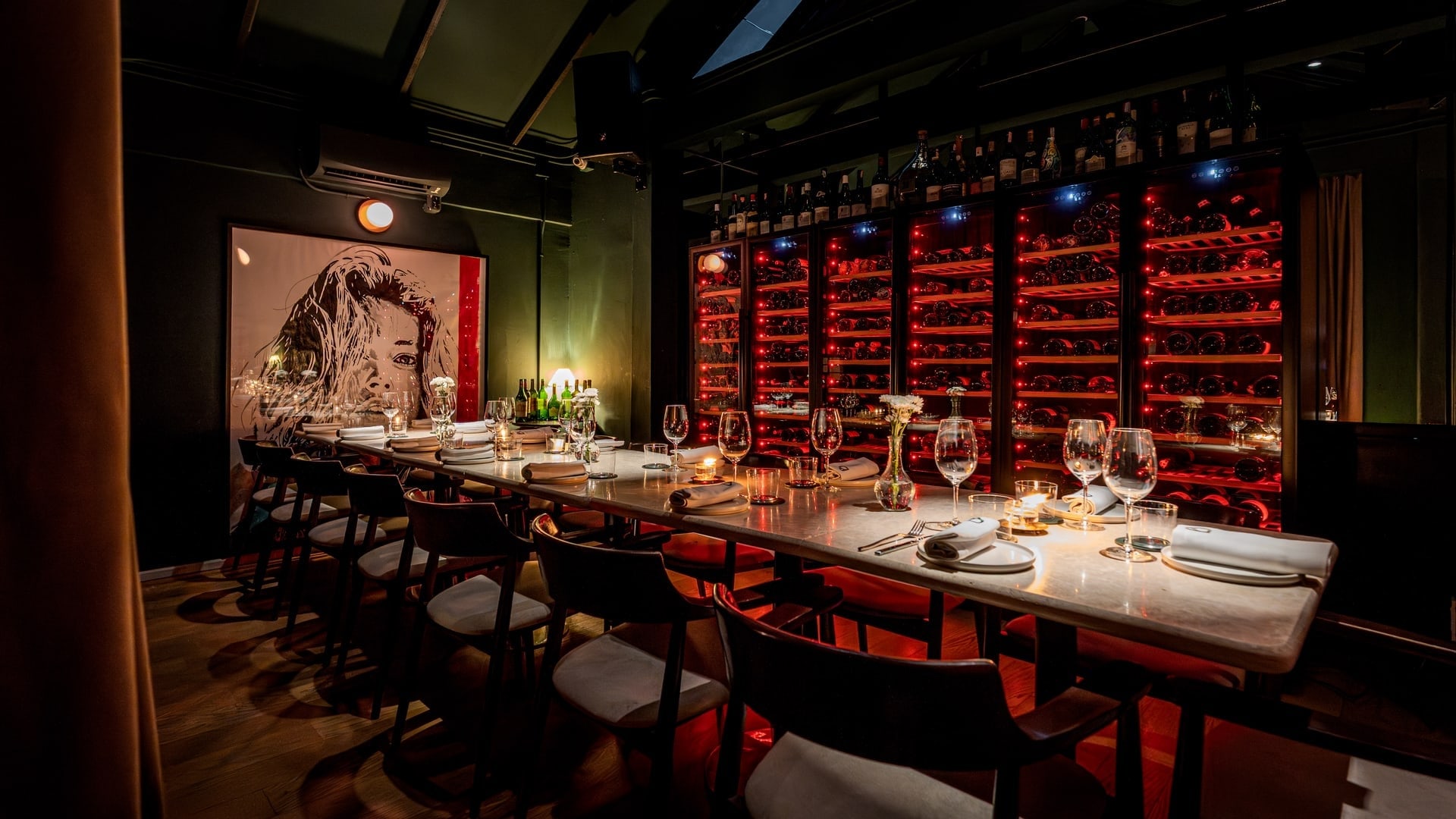 The private dining room at Bisou, a modern French restaurant on Soi Langsuan near BTS Chit Lom in Bangkok