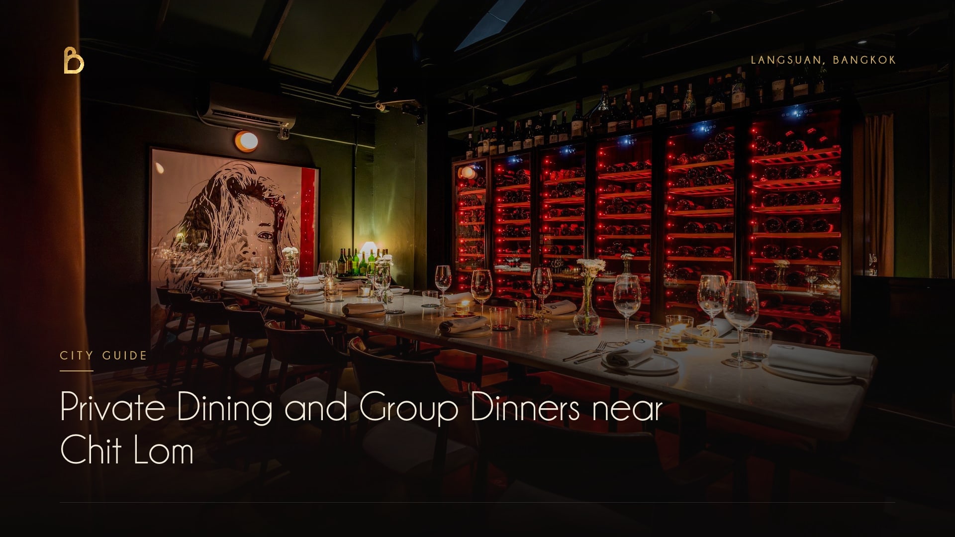 The private dining room at Bisou, a modern French restaurant on Soi Langsuan near BTS Chit Lom in Bangkok