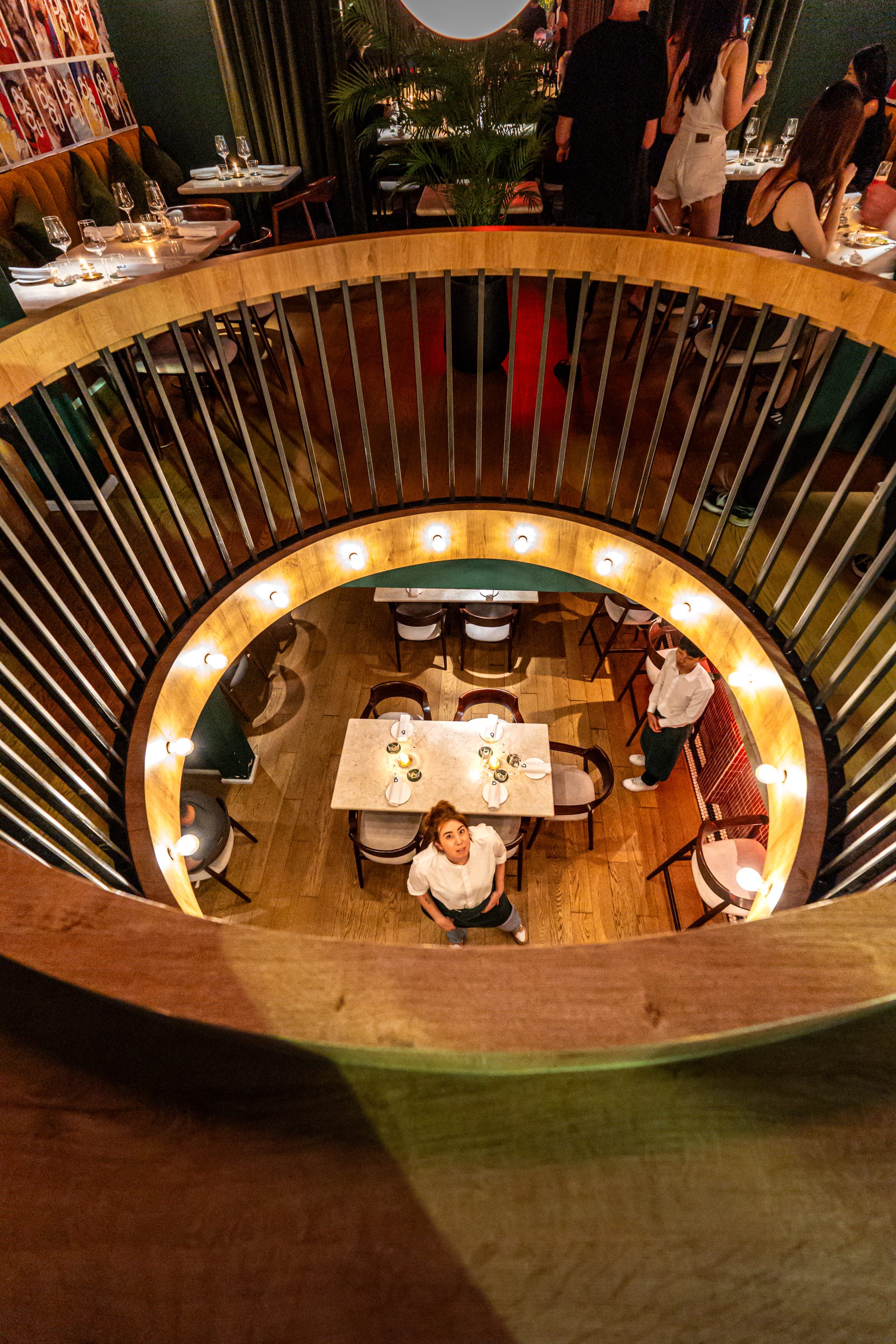 The spiral staircase view at Bisou Bangkok